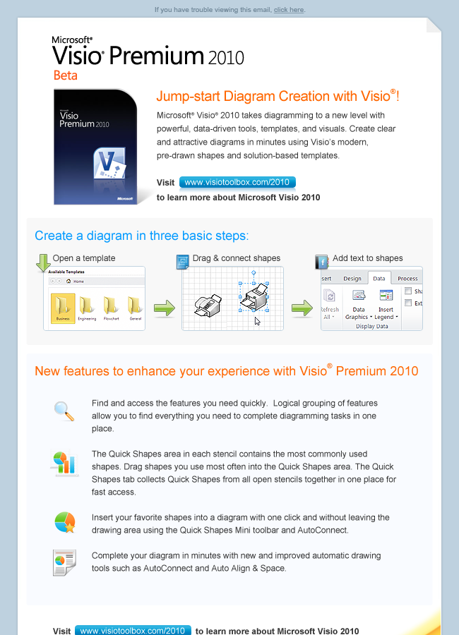 Visio Premium 2010 Email Campaign